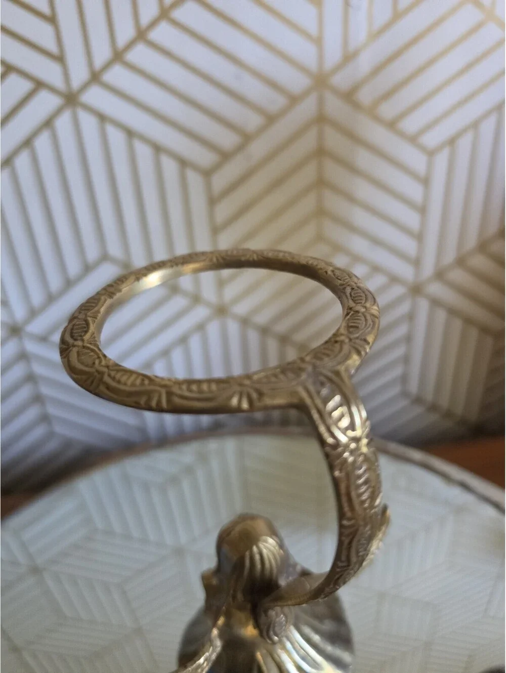 Vintage Solid Brass Angel Candle Votive Holder 6